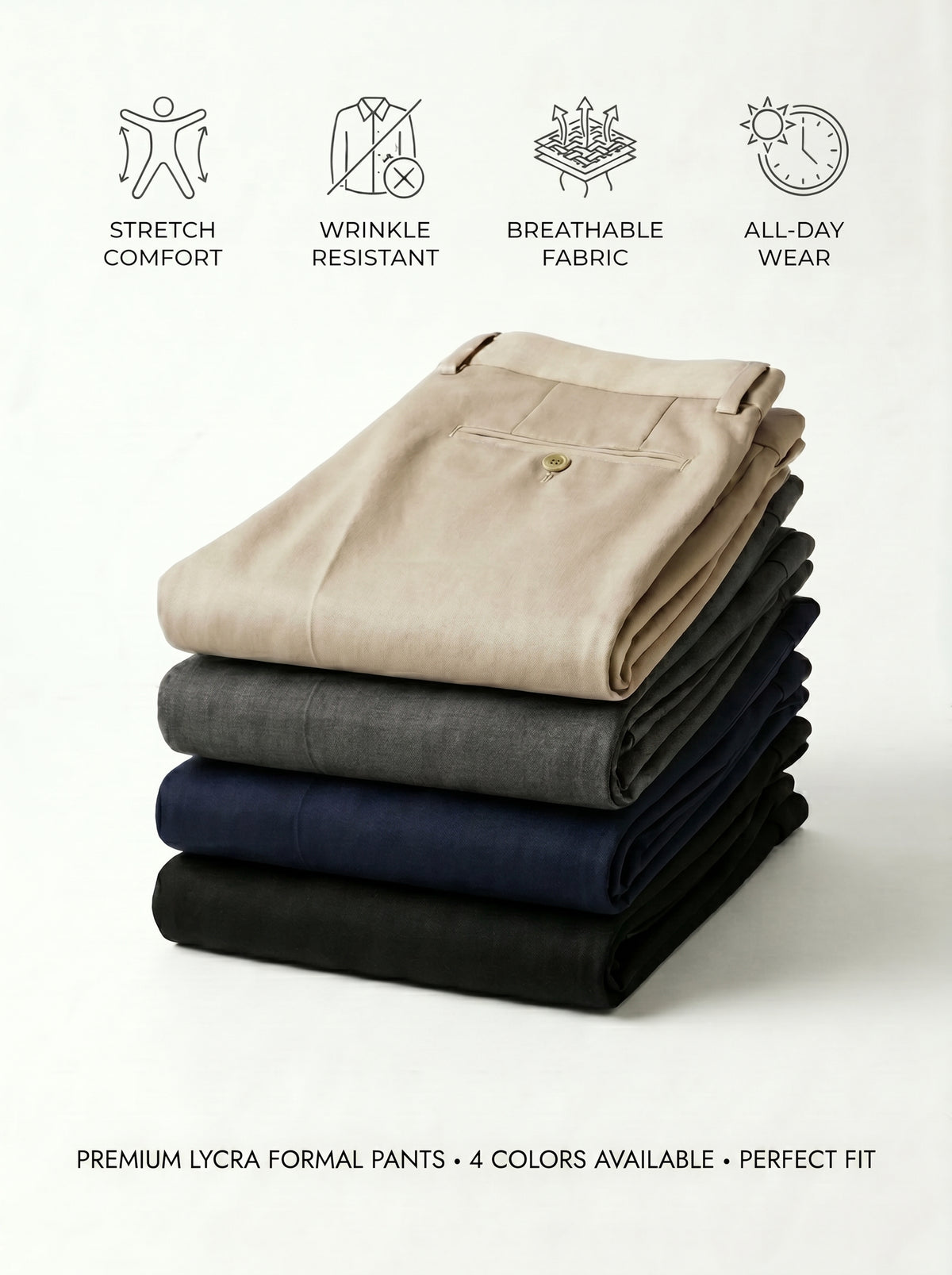 4 Formal Lycra Pant Combo
